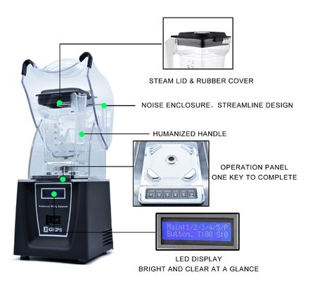 Mixer elettrico per uso domestico a bassa voce da 220 V, mixer per bevande gelate e succhi da 1500 ml